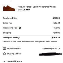 Supreme Air Force 1 Wheat US9 