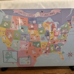 United States of Unicorn Map Wall Art