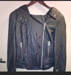 Garage Black Leather Moto Jacket
