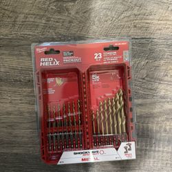The MILWAUKEE® SHOCKWAVE Impact Duty™ 23PC RED HELIX™ Titanium Drill Bit Set 