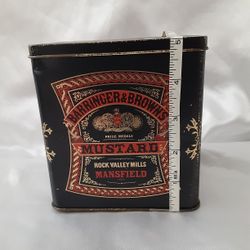 Vintage Barringer & Brown's Mustard Rocky Valley Mills Mansfeild Tin