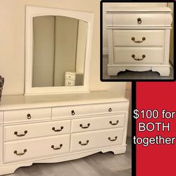 White Dresser Mirror Nightstand Bedroom Set 