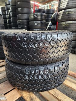 245 60R 18 GENERAL ALL TERRAIN TIRES 2456018 USED TIRES (PAIR) MOUNT BALANCE INCLUDED