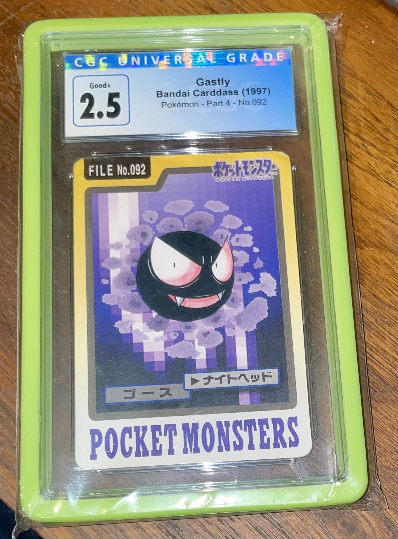 Pokemon - Gastly - #92 - Bandai Carddass (1997) - Part 4 - CGC: Good+ 2.5 - - Pop: 1!!!