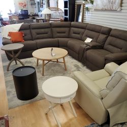 Microfiber Sofa With Manual Recliners 