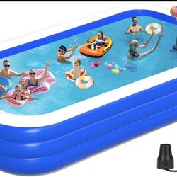 Extra Large Inflatable Pool for Family, 180"" x 76' x 22" Full-Sized Blow Up Pool for Adults, Oversized Thickened Inflatable Swimming Pool for Summer 