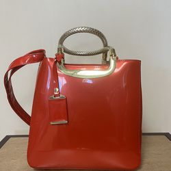 Brand New Top Handle Handbag For Women. Shiny Patent Leather.