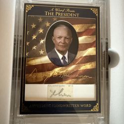 2025 A Word From POTUS - Dwight D. Eisenhower Authentic Handwritten Word Card