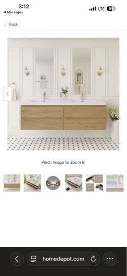 Angela 72”  floating vanity with counter top and his and hers faucets