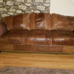 Beautiful, Leather Sofa & Oversized Chair