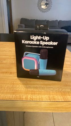 Light up karaoke speaker with 2 microphones $15