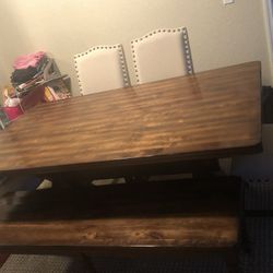 Dining table, Chairs And Bench