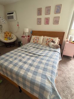 Queen Upholstered Bed-frame with Storage