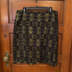 Skirt Black Lace With Yellow Background 