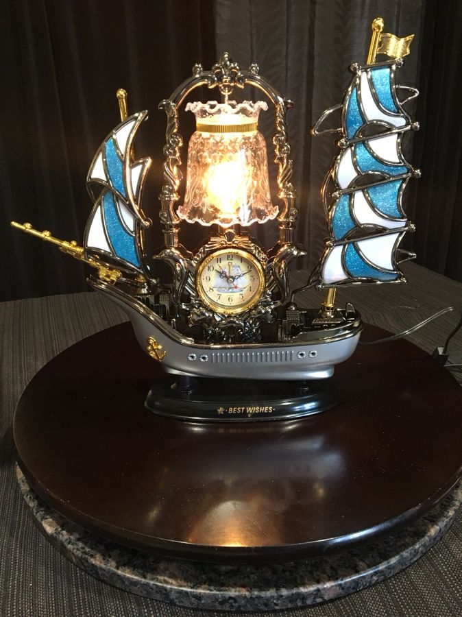 Beautiful Ship & Alarm Clock - Light 16"X12"