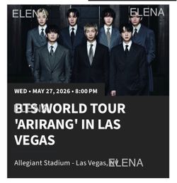 BTS ARIRANG TOUR TICKET LAS VEGAS