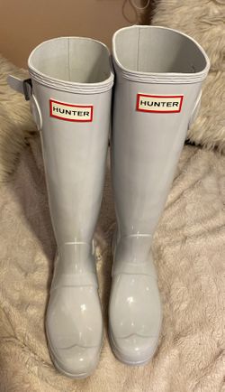 White Hunter rainboots woman size 8