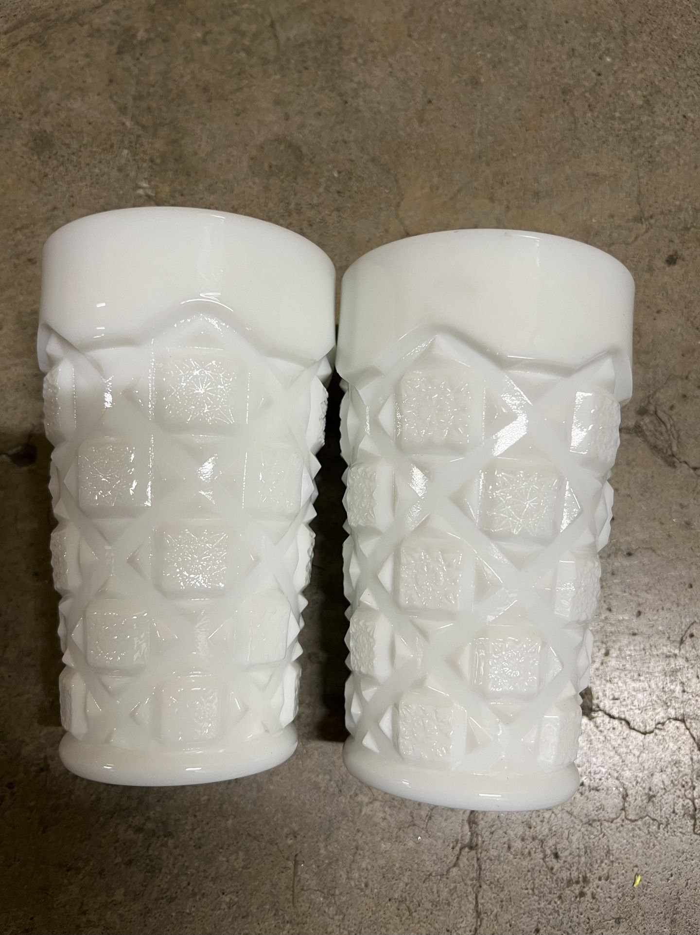 Vintage Milk Glass Drinking Glass Lot