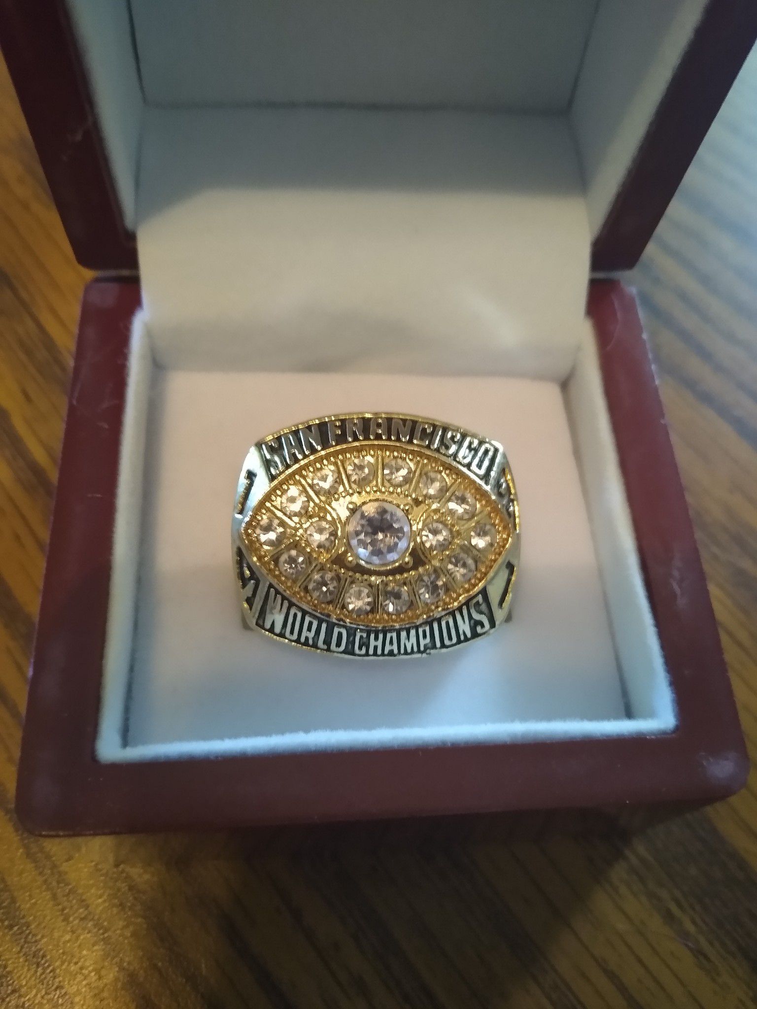SF 49 ers Championship Ring with Display Case