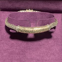 John Hardy Vintage Bracelet 18K Gold & Sterling Silver 7” Perfect 