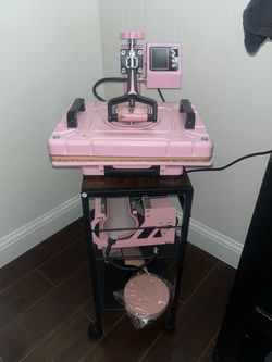 3 in 1 Pink 15” Heat Press Machine with Attachments