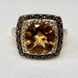 Le Vian 14KT Y/G Genuine Diamond &  Citrine Ladies Ring