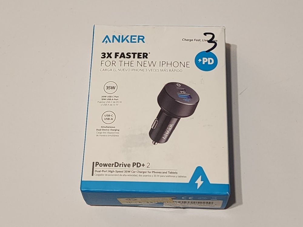 Anker 35W Fast Charger Power Drive PD+ 2 Port C & A Car Charger