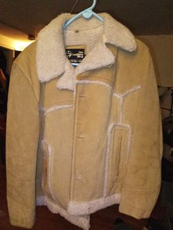 Cowhide Leather Jacket Beige  Size 42 