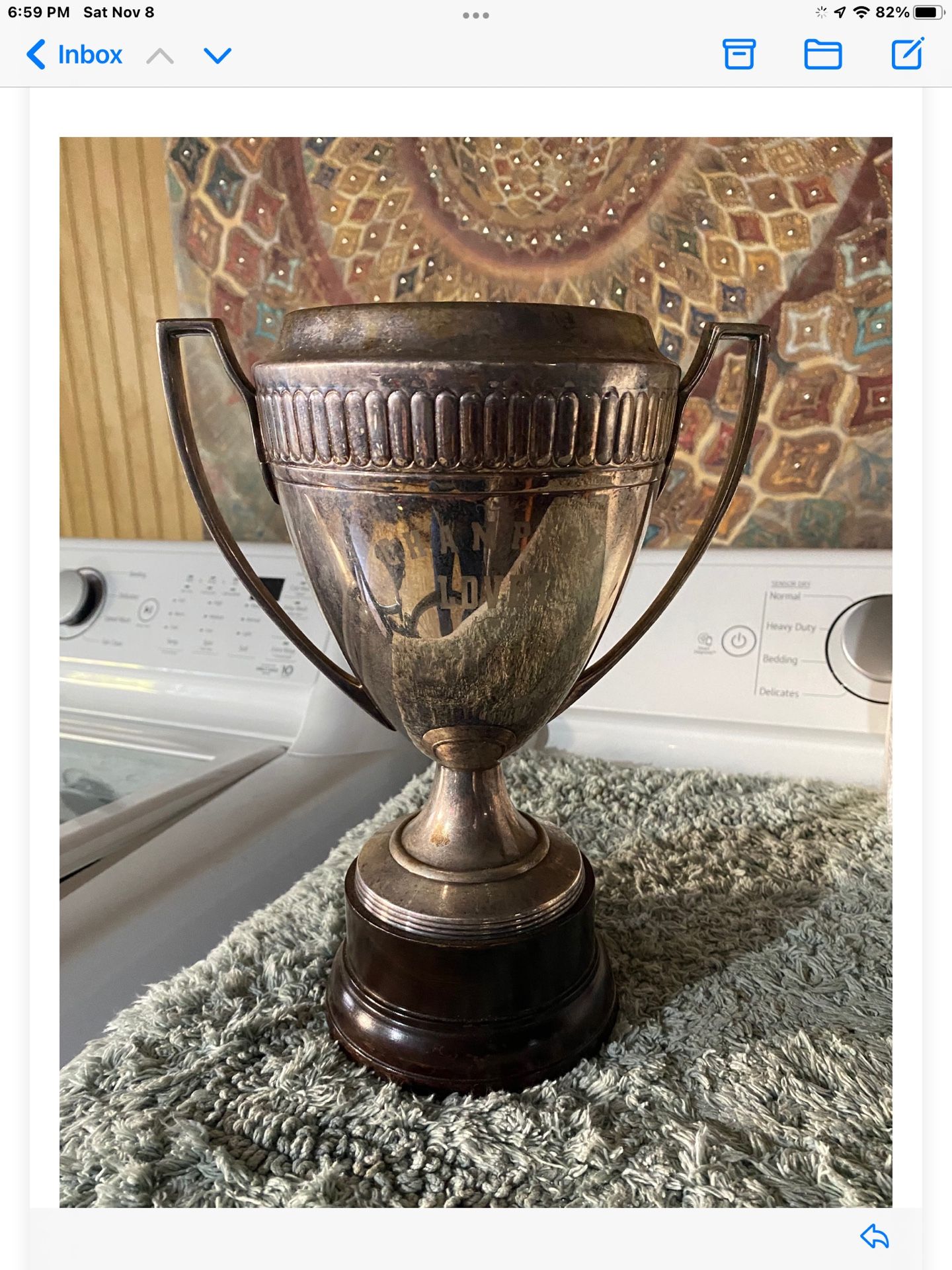 Vintage champion lover trophy made in Italy