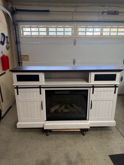 Entertainment Tv stand with fireplace