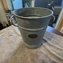 Restoration Hardware' 9” Galvanised Flower Florist Bucket - Made In England