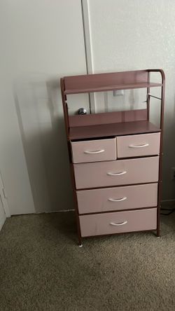 Pink fabric dresser
