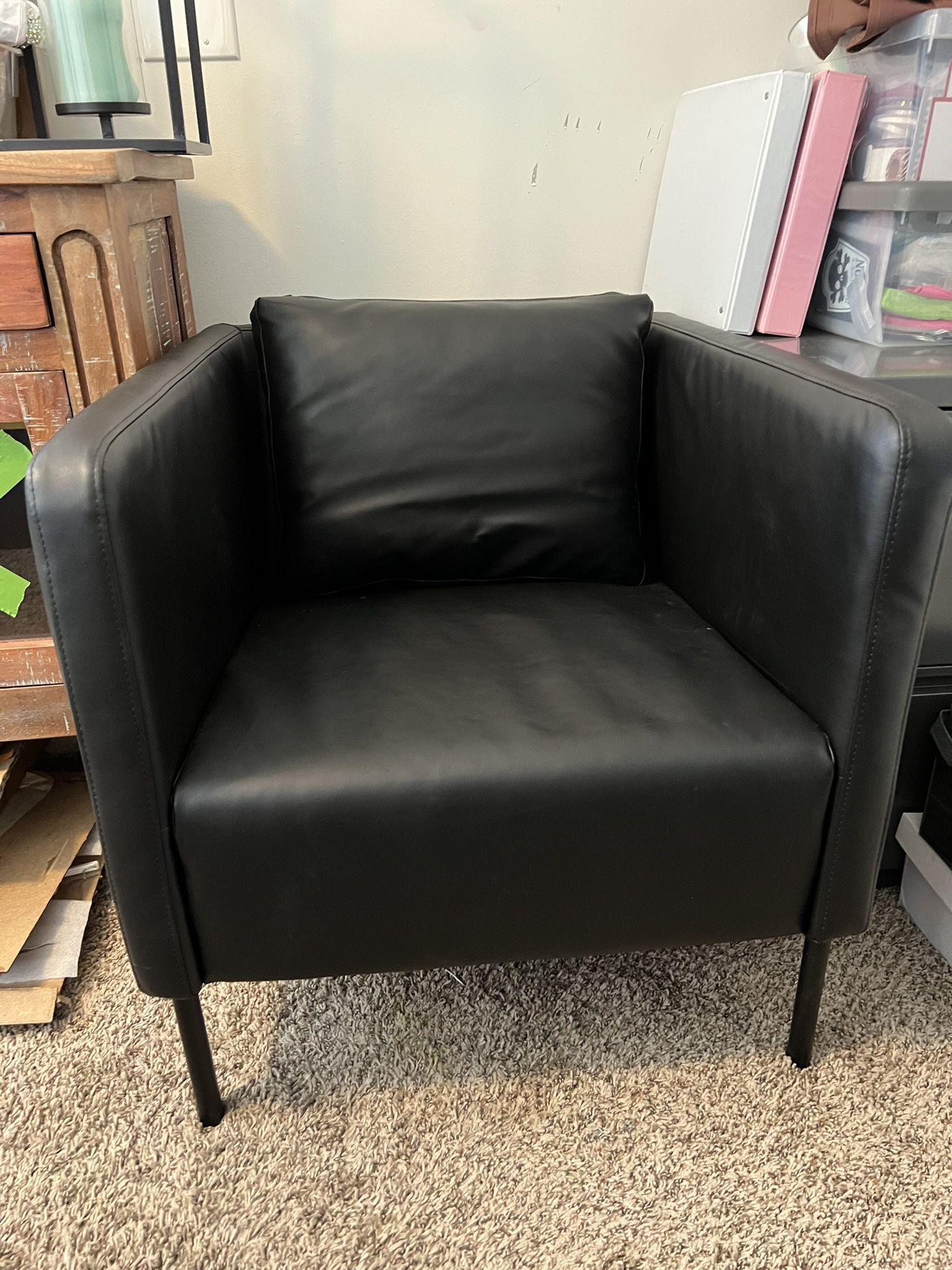 Sleek Black Leather Chair