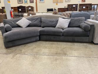 LAZAR Dark Grey 2 Piece Pentagonal Sectional Sofa