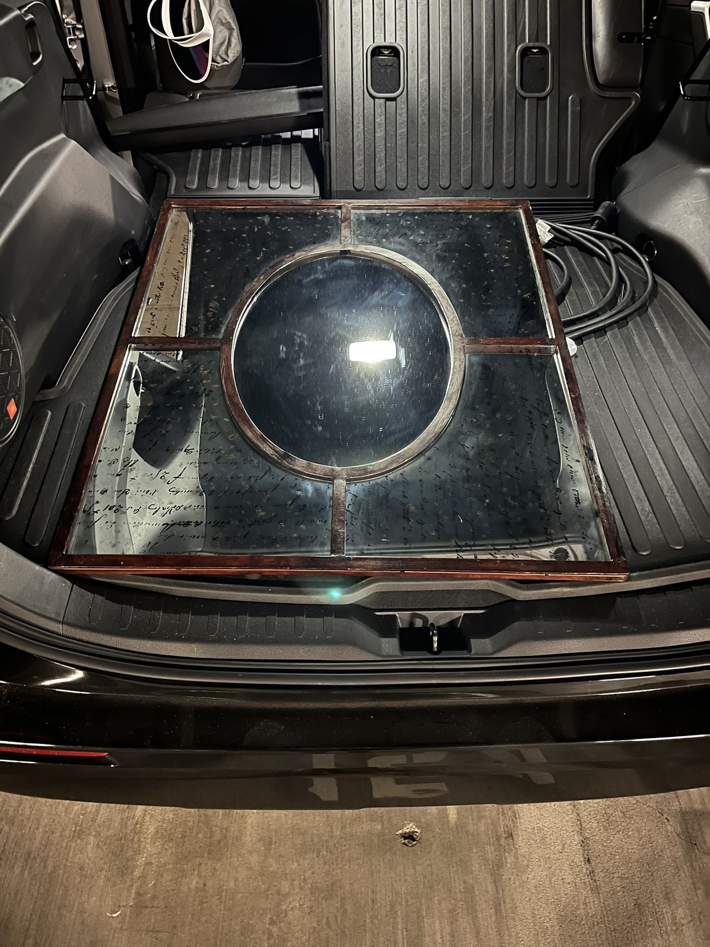 Vintage Framed Mirror - Divided view mirror with script writing -  vintage look - OBO