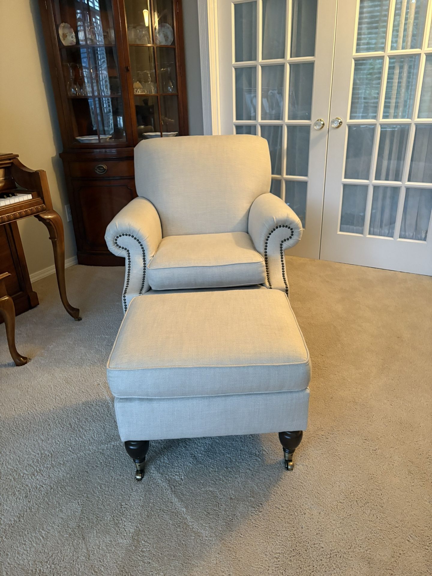 Pottery Barn Chair And Ottoman