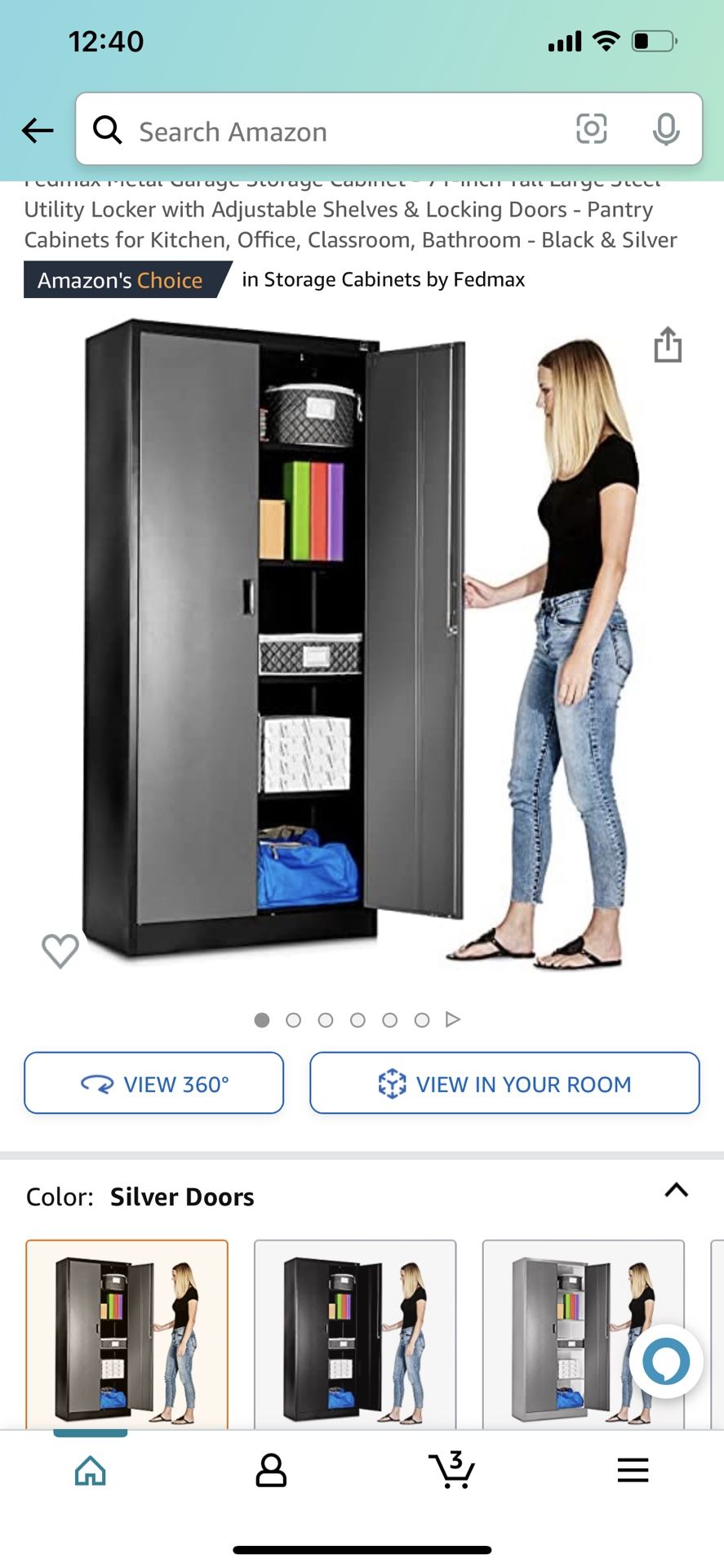 Fedmax Metal Garage Storage Cabinet - 71-inch Tall Large Steel Utility Locker with Adjustable Shelves & Locking Doors - Pantry Cabinets for Kitchen, O