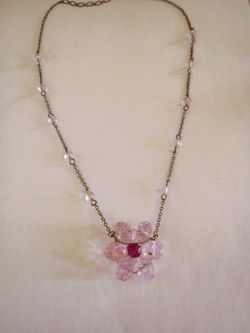 Pink Flower Choker Necklace