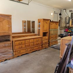 5 piece solid oak bedroom set