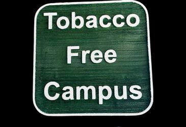 Vintage Wooden Sign "Tobacco Free Campus" Wall Decor (18" x 12")
