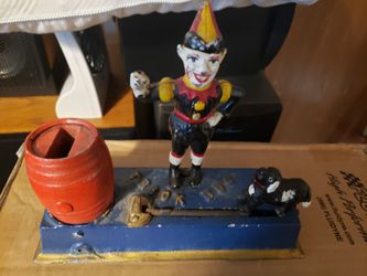 Dog Trick Coin Bank Cast Iron Works