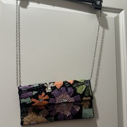 BCBG floral Sequin Small Purse