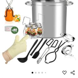 Canning Supplies Starter kit Canning Pot with Rack and Lid Stainless Steel Stock Pots Canning Supplies Starter Kit 12 Piece Beginners Tools Set Cannin