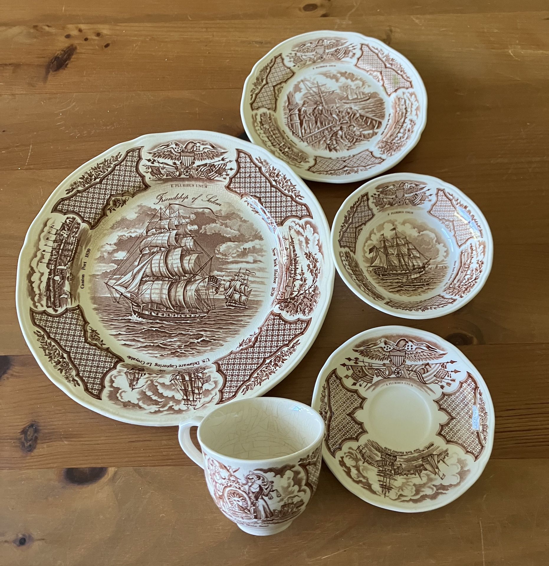 Vintage Alfred Meakin China “Fairwinds”•5 Pieces•Please See All Photos & Description