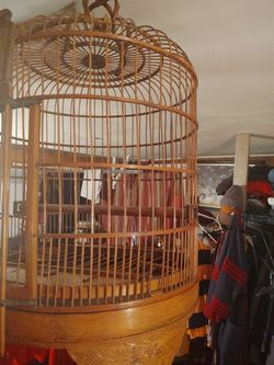 Vintage bamboo birdcage.