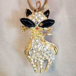 Fancy Cat Bag Charm/ Keychain. 