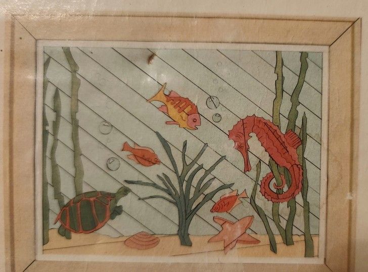 Woodcraft Nautical Fish Art Kit Puzzle Turtle Frame New