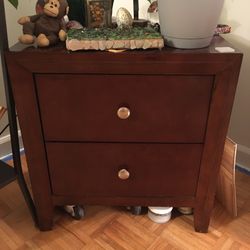 Night Table End Table 2 Drawers Wood