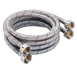2 - Stainless Steel Washer Hoses (6FT) Hot And Cold