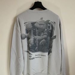 Uniqlo Pokemon Mewtwo Grey Unisex Sweat Shirt Long Sleeve Man Woman Gift Present Japanese Japan Size X Large XL USA L Large 